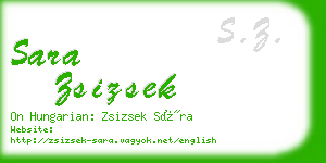 sara zsizsek business card